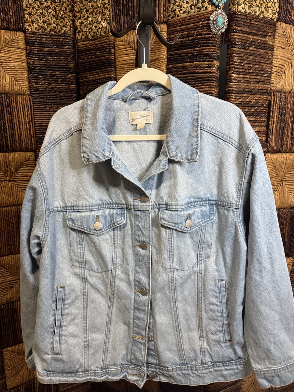Janis Joplin Black & Light Blue Denim Panel Jacket - Picture 5 of 7